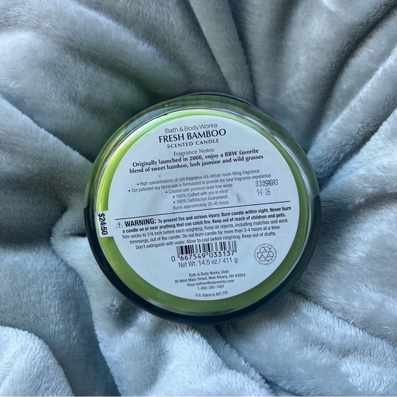 Bath & Body Works Fresh Bamboo 3-Wick Candle - Picture 3 of 4